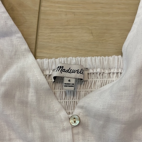 Madewell Linen Gwen Crop Vest Top Size 6 - Picture 3 of 4